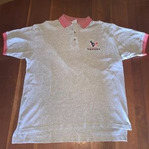 Houston Texans Polo Vintage Miami Cool Day Embroidered White Gray Large NFL